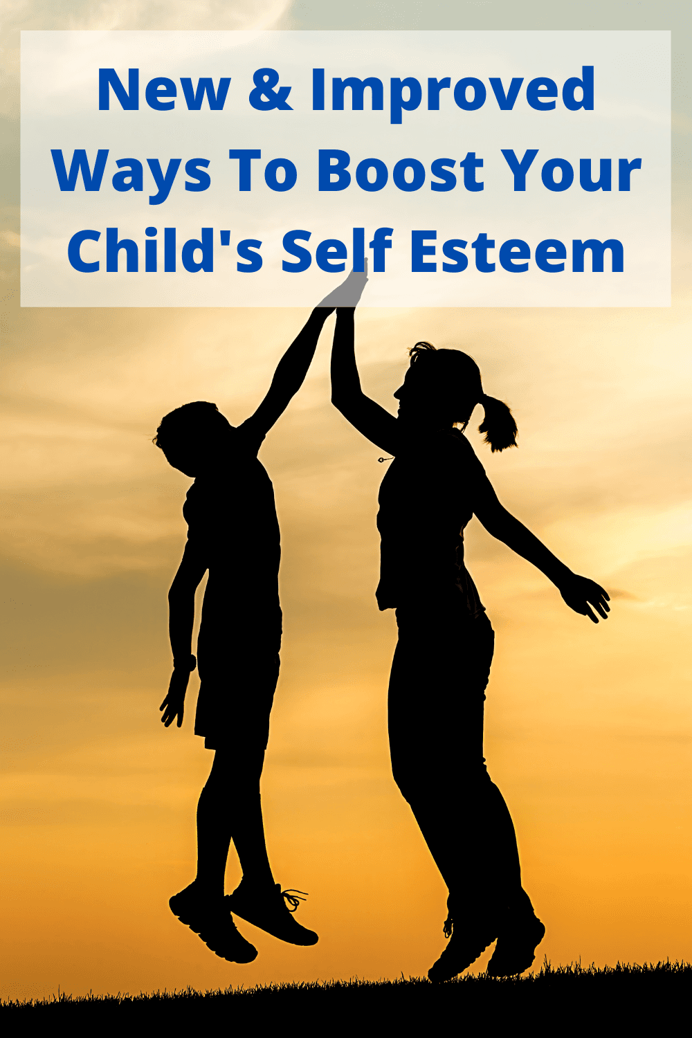 parent and child high fiving