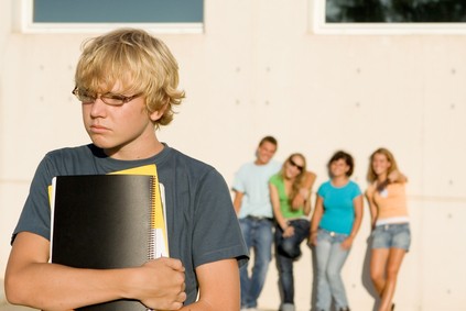 School bully, group bullying lonley kid