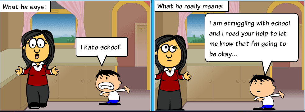struggling in school cartoon