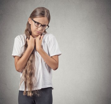 shy teenager girl