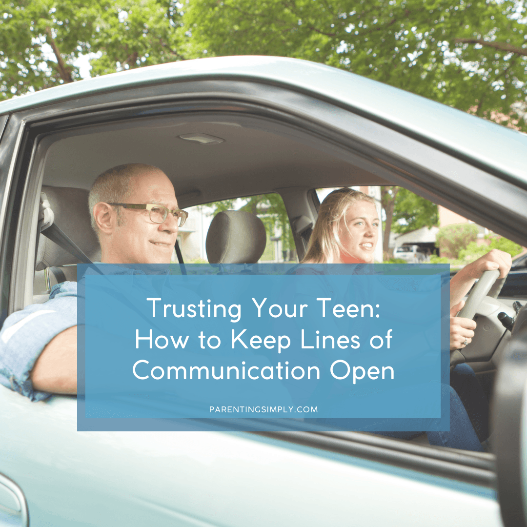 Parent and teen driving and parent trusting their teen