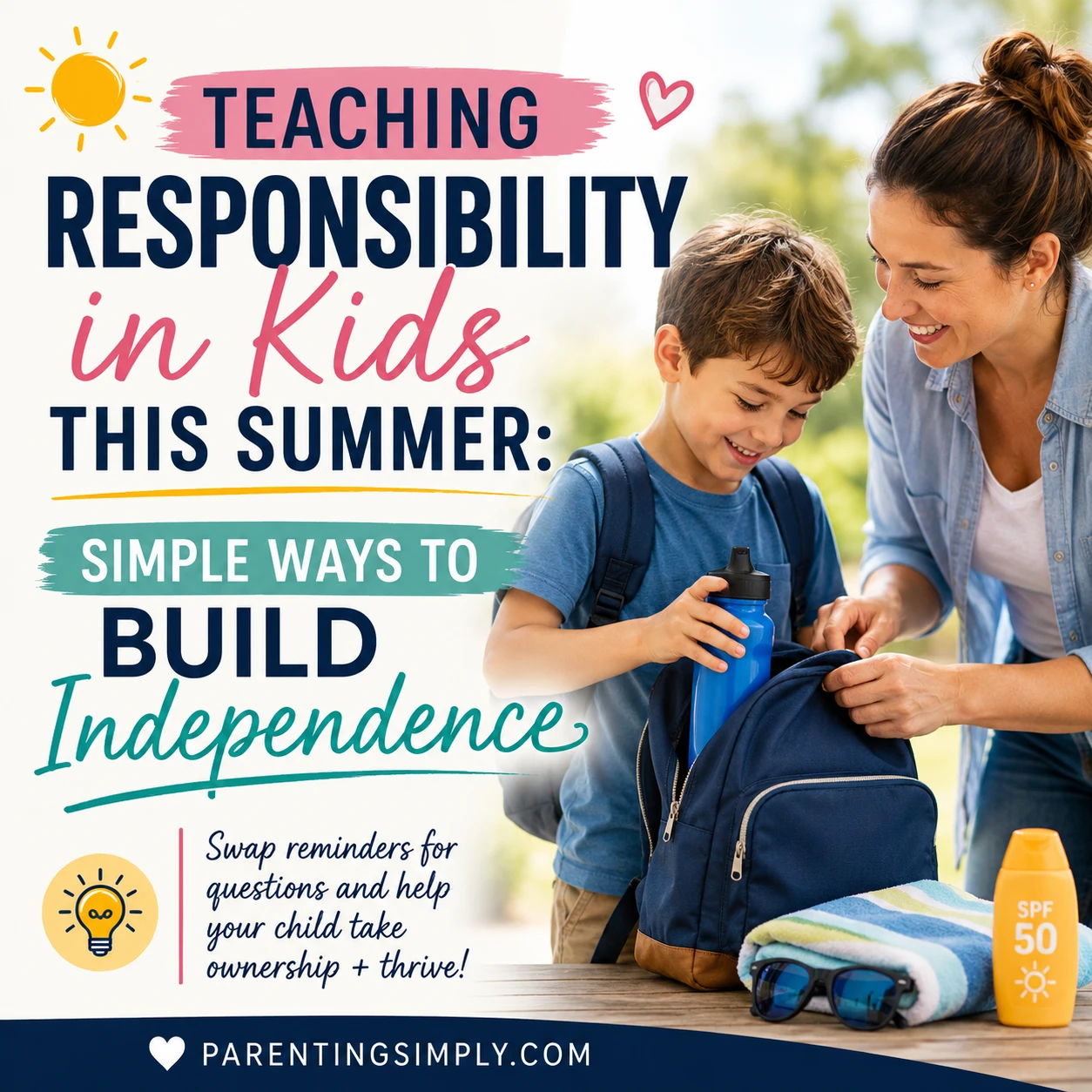 Mom and Son Teaching Responsibility
